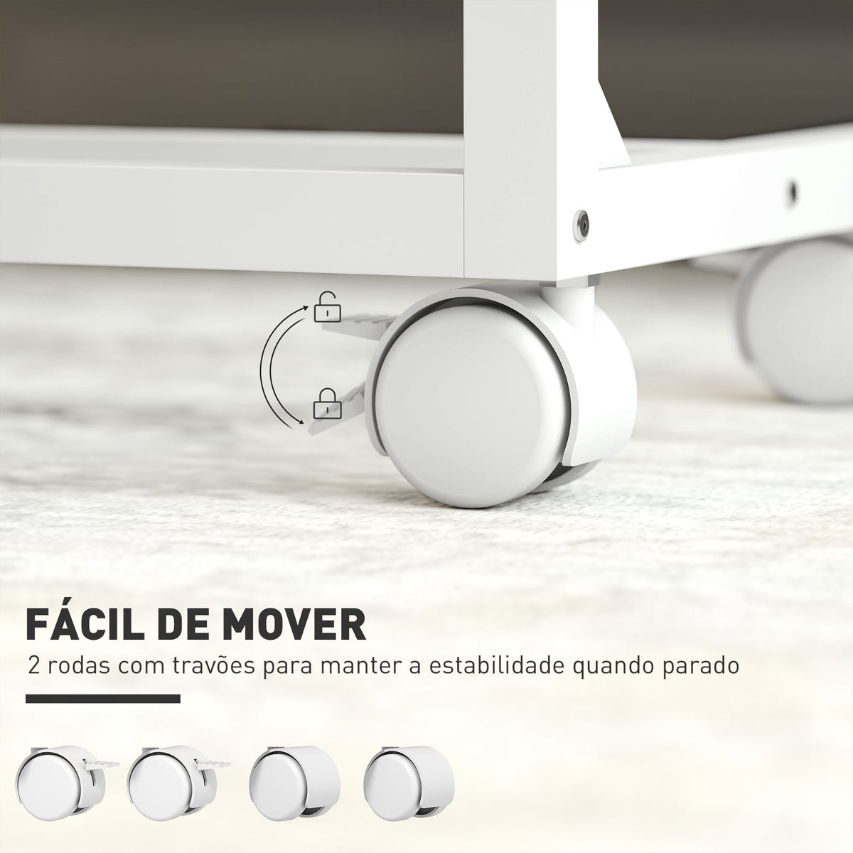 Mesa Auxiliar com Rodas Mesa para Sofá com Altura Ajustável Superfície Inclinável e Estrutura de Metal para Quarto Sala e Escritório 55x36x62,5-82,5 cm Madeira — foto 5