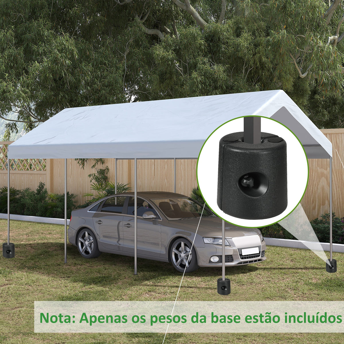 Conjunto de 4 Pesos para Tendas Dobráveis Suportes Enchivel com 9,5 kg de Água ou 12 kg de Areia com Maçanetas de Fixação Ø24x25,5 cm Preto — foto 2
