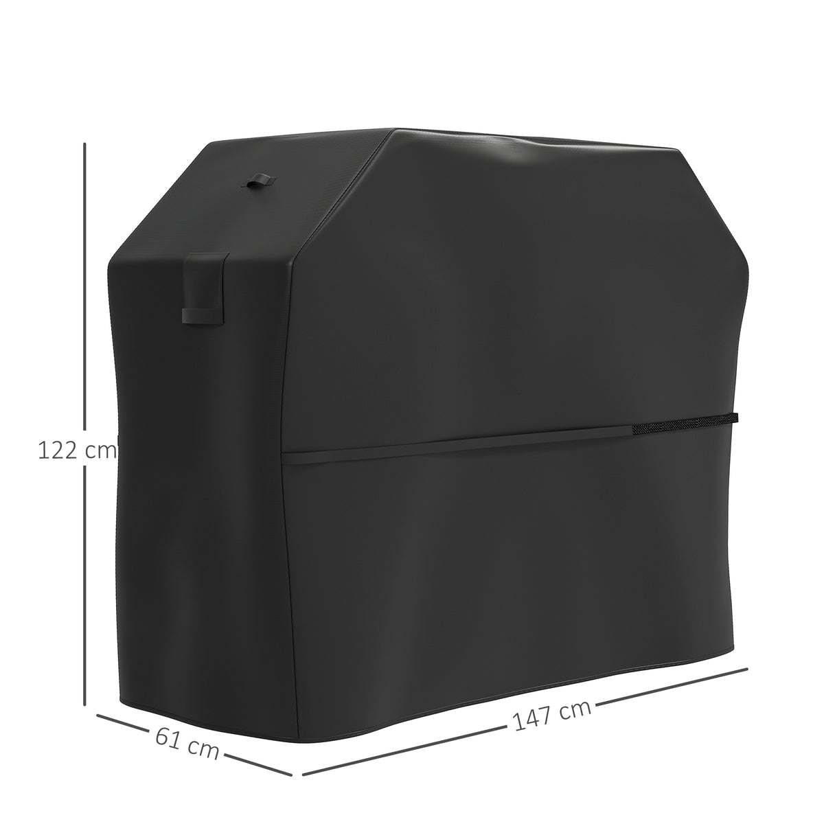 Capa para Barbecue Impermeável Capa Protetora para BBQ em Tecido Oxford 600D Anti-Vento Anti-Pó Anti-Humidade Anti-UV Capa de Barbecue com Fechos de Velcro 147x61x122 cm Preto — foto 3