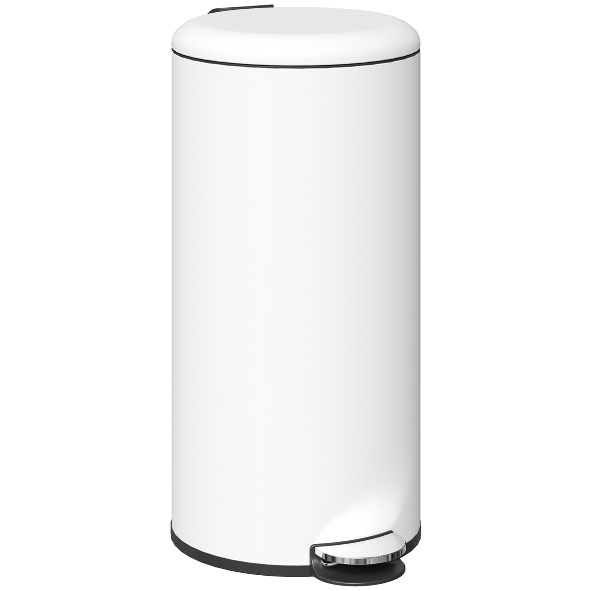Balde de Lixo para Cozinha 30L Cubo de Lixo com Pedal Tampa com Fechamento Suave e Cubo Amovível para Escritório Estúdio Creme — foto 1