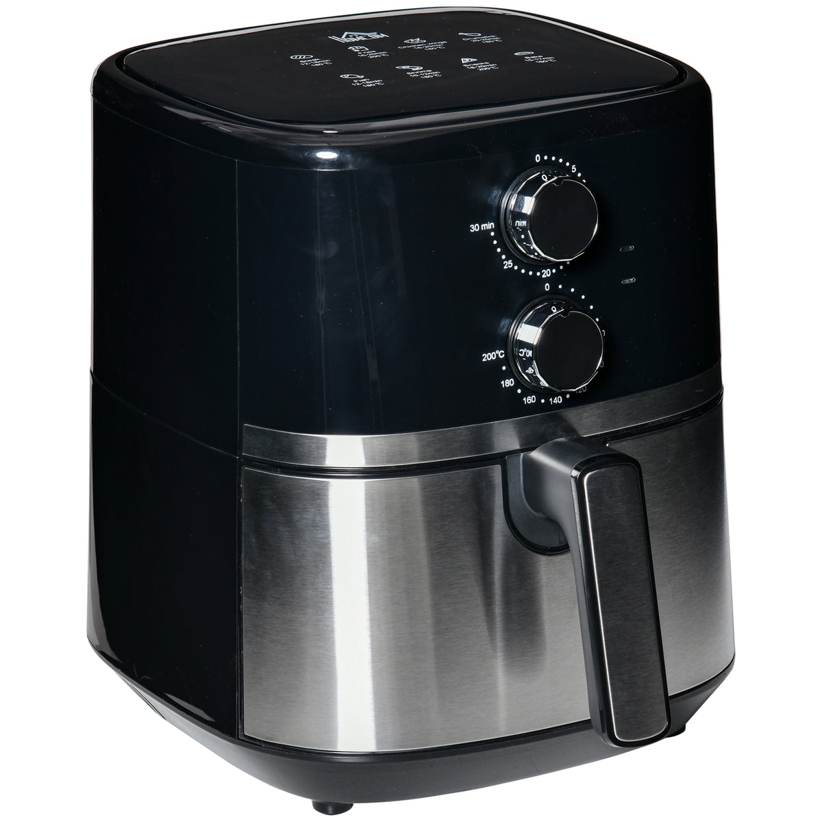 Fritadeira sem Óleo 4,5L Fritadeira de Ar Quente 1500W com 8 Programas Temporizador Temperatura Ajustável Desligamento Automático e Cesta Antiaderente 35,5x28x33,8cm Preto — foto 1