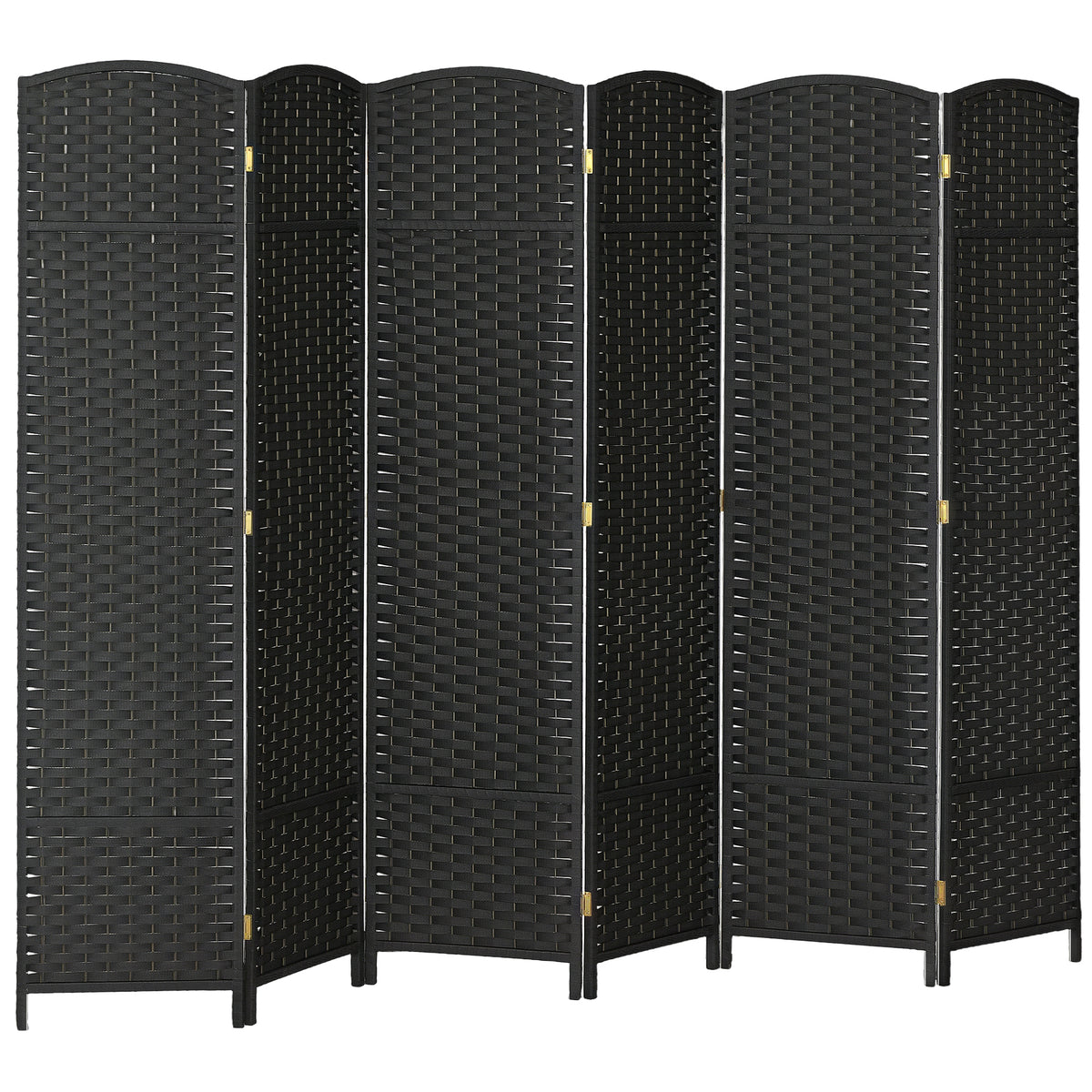 Biombo de 6 Painéis Separador de Ambientes Dobrável 240x170 cm Biombo Separador de Ambientes para Sala de Estar Dormitório Escritório Preto — foto 1