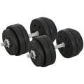 Conjunto de Halteres Ajustáveis 30kg com Barra de Conexão de Aço e Discos Desmontáveis Conjunto de Pesos para Treinamento em Casa Academia Escritório Preto — foto 1
