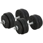 Conjunto de Halteres Ajustáveis 30kg com Barra de Conexão de Aço e Discos Desmontáveis Conjunto de Pesos para Treinamento em Casa Academia Escritório Preto — foto 1