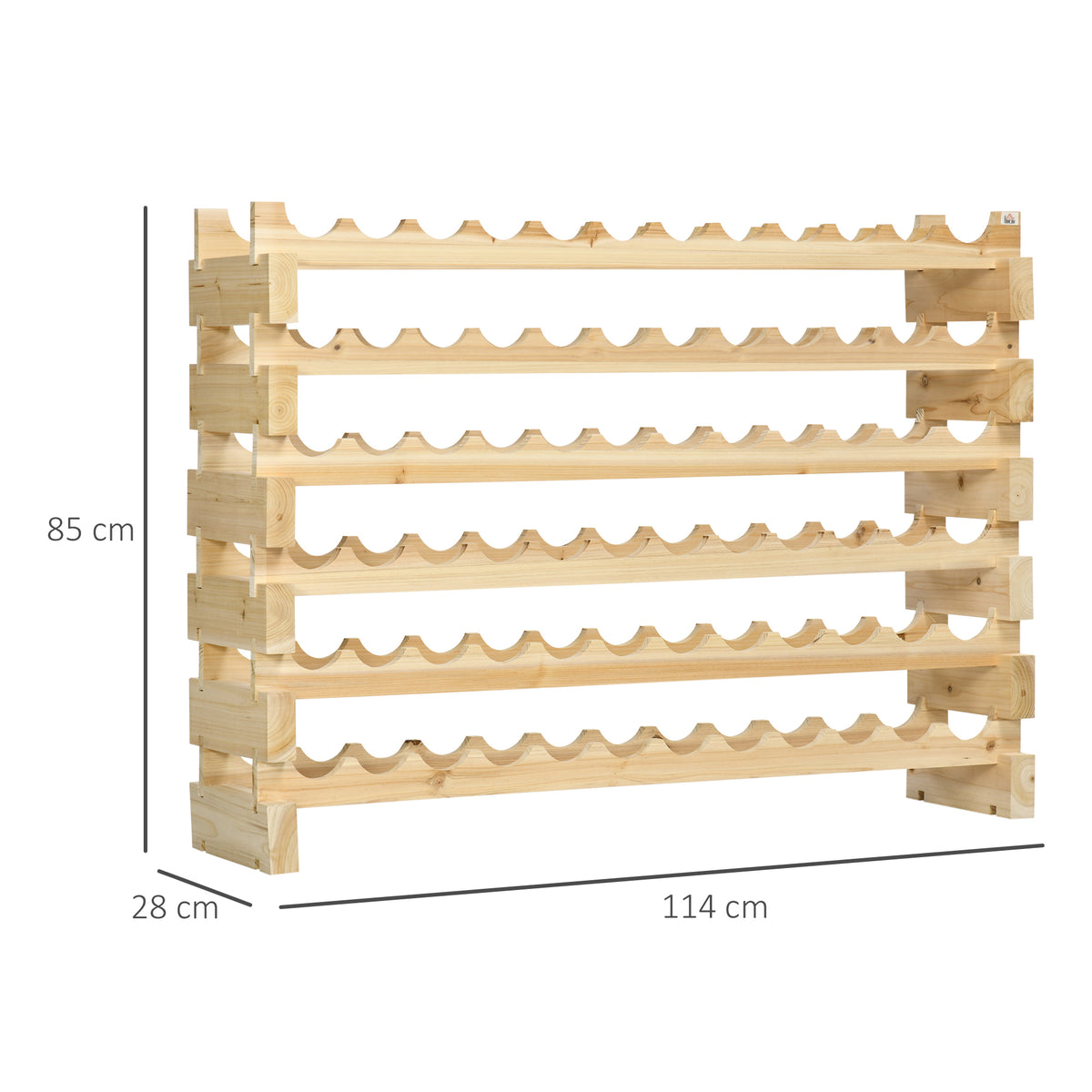 Suporte para Garrafas de Vinho para 72 Garrafas Garrafeira com 6 Níveis Suporte para Vinhos Vertical para Cozinha Sala de Jantar Bar 114x28x85 cm Madeira — foto 3