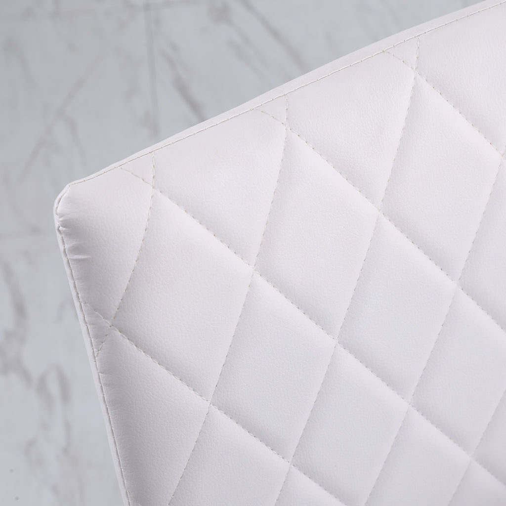 Conjunto de 4 Cadeiras de Sala de Jantar Estofadas com Pés de Metal Cadeiras Modernas para Cozinha Carga Máxima 41x50x91cm Branco — foto 6