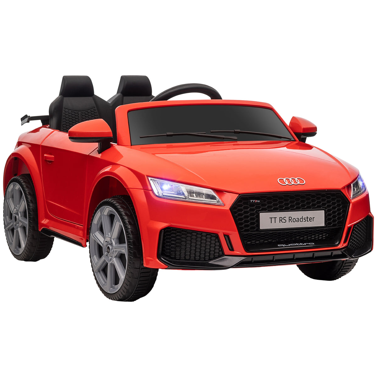 Carro Elétrico Audi TT para Crianças acima de 3 Anos com Controlo Remoto Música e Luzes Bateria 12V Abertura da Porta 102x60x44 cm Vermelho — foto 1