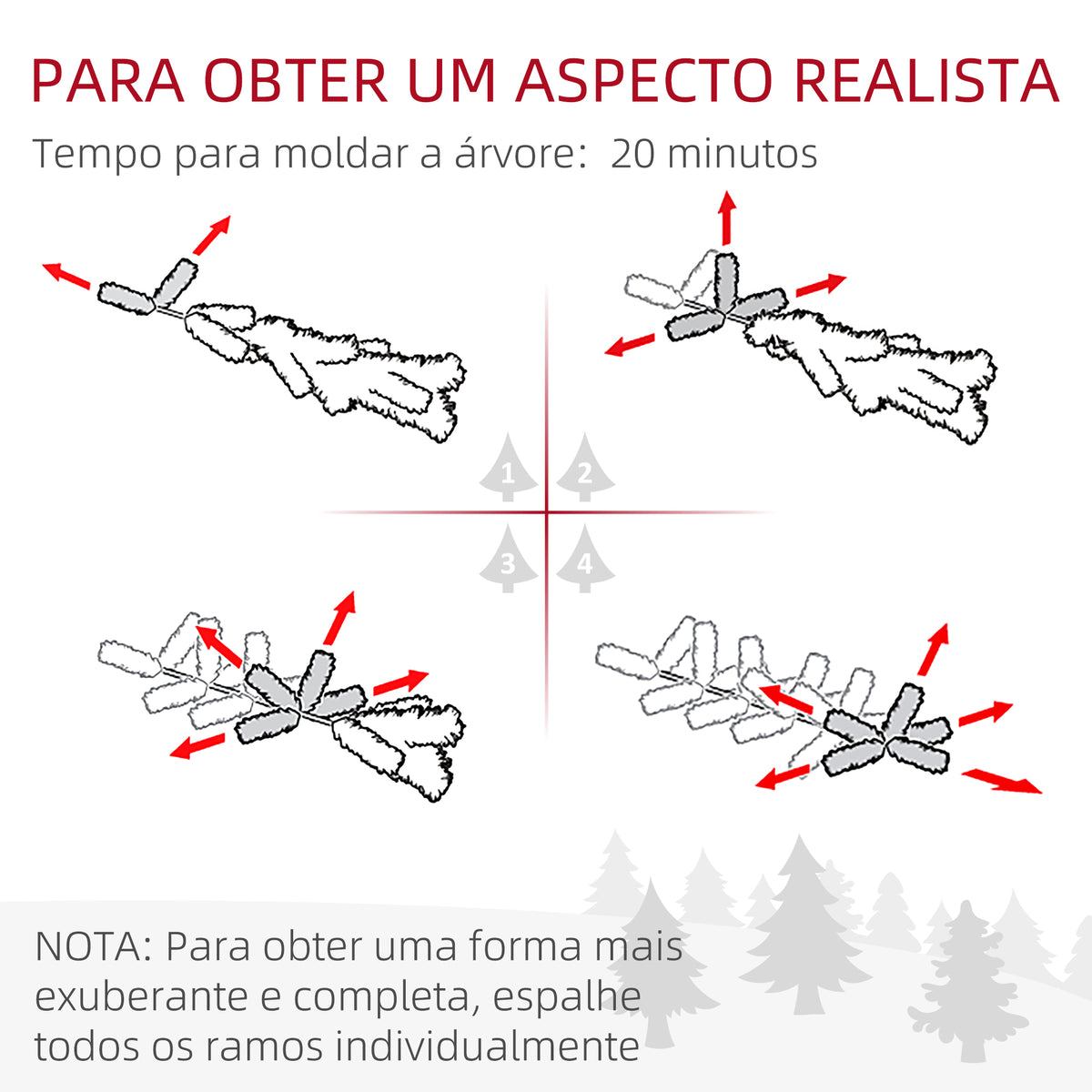 Árvore de Natal 150 cm Árvore de Natal Artificial com 354 Ramos e Suporte de Metal Árvore de Natal para Sala Interior Verde — foto 7