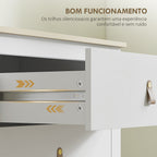 Cómoda de 6 Gavetas Cómoda para Dormitório com Puxadores de PU Cómoda para Sala de Estar Corredor 120x40x78 cm Branco — foto 7