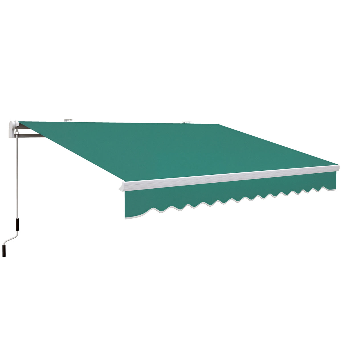 Toldo Manual 395x245 cm Toldo de Varanda Pátio com Manivela de Alumínio e Tecido de Poliéster 280 g/m² Verde — foto 1