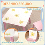 Mesa e Cadeiras para Crianças de 3 Peças Mesa Infantil com 2 Cadeiras em Madeira Conjunto de Móveis com Desenhos de Estrelas e Sol para Crianças Acima de 3 Anos para Quarto Sala de Jogos Rosa — foto 6