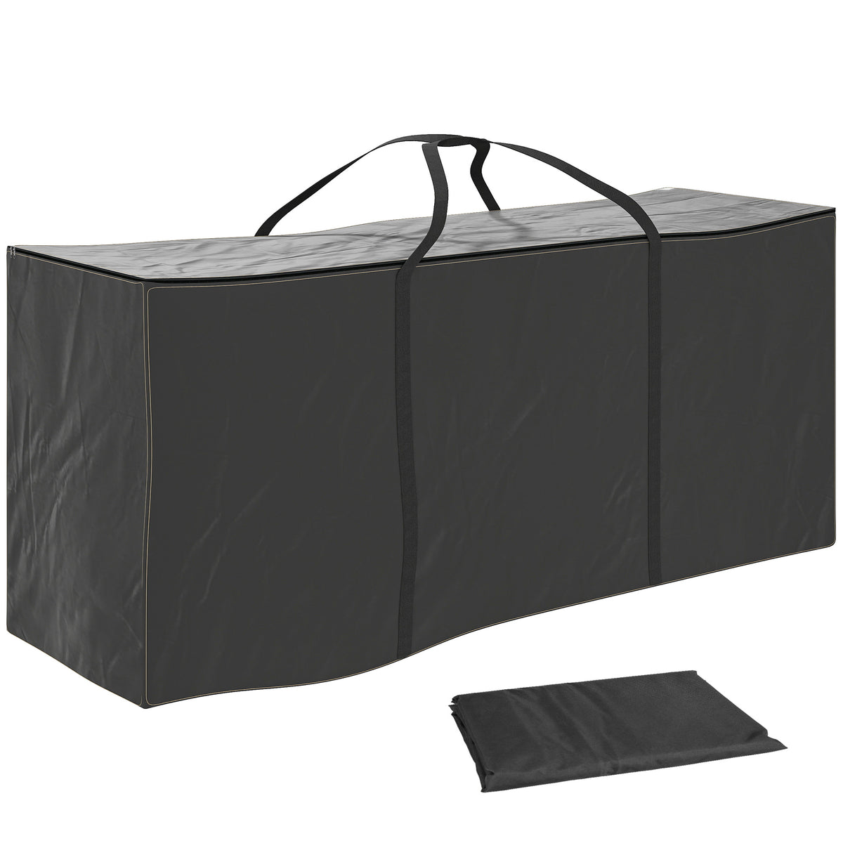 Bolsa de Armazenamento para Almofadas de Jardim Impermeável Bolsa de Arrumação para Árvore de Natal Resistente com Alça Bolsa para Almofadas de Exterior 175x55x75 cm Preto — foto 1