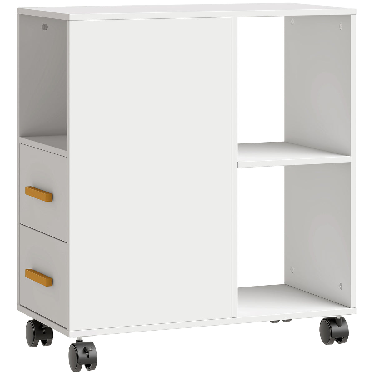 Suporte para Impressora Mesa com Prateleira Ajustável Jantes para Fax e Digitalizador 60x30x65 cm Branco — foto 1
