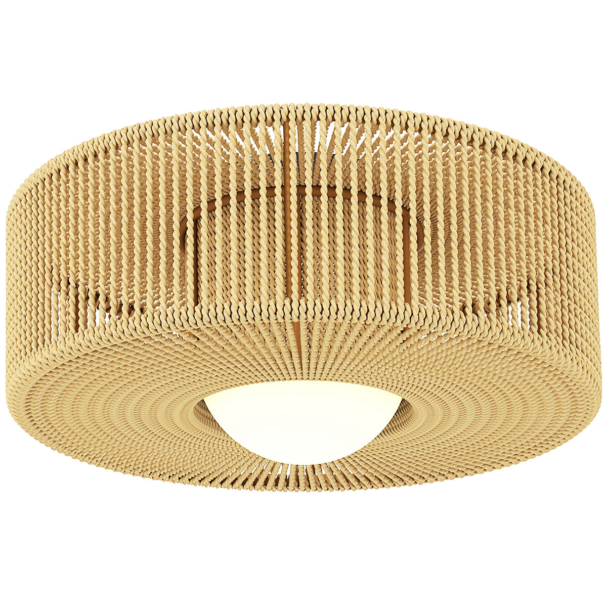 Candeeiro de Teto com Lâmpada LED G9 20W 3000 K Candeeiro de Teto Boémio com Ecrã de Corda de Linho para Quarto Sala Cozinha e Sala de Jantar Castanho Claro — foto 1