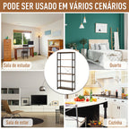 Estantes de estilo industrial com 6 prateleiras abertas para livros Armazenamento da sala de estar Escritório 80x30x180 cm Castanho Rústico — foto 6
