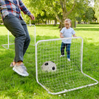 Conjunto de 2 Balizas de Futebol com Rede e Bola para Crianças e Adultos, Brinquedo Desportivo de Exterior para Jardim com Bomba de Enchimento, Aço e Poliéster, 78x46x56 cm, Branco — foto 2