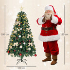 Árvore de Natal de 180 cm com Decorações 200 Luzes LED Branco Quente Árvore de Natal Decorada com 8 Modos de Iluminação 650 Ramos Suporte de Aço Decoração para Casa Festa Interior Verde — foto 3