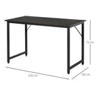 Secdretária Mesa de Computador com Pés Ajustáveis e Estrutura em Aço Secretária Estilo Moderno Capacidade de Carga 70 kg 120x60x73 cm Marrom Escuro e Preto — foto 3
