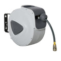Carretel de Mangueira de Ar Comprimido Automático de 15m Conector de 1/4'' BSP com Suporte para Parede Giratório 180° Diámetro Interno 3/8'' (9,5x15 mm) Cinza — foto 1