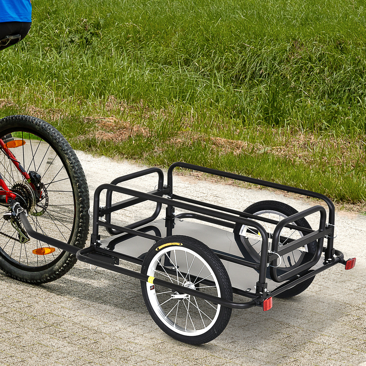 Reboque Trailer de bicicleta para carga de 450 kg Carregamento de Bagagem Armação de aço Leve com refletores — foto 2