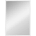 Espelho de Parede Decorativo 50x70 cm Espelho Retangular Espelho de Casa de Banho com 4 Ganchos Metálicos Estilo Moderno para Sala Quarto Entrada Branco — foto 1