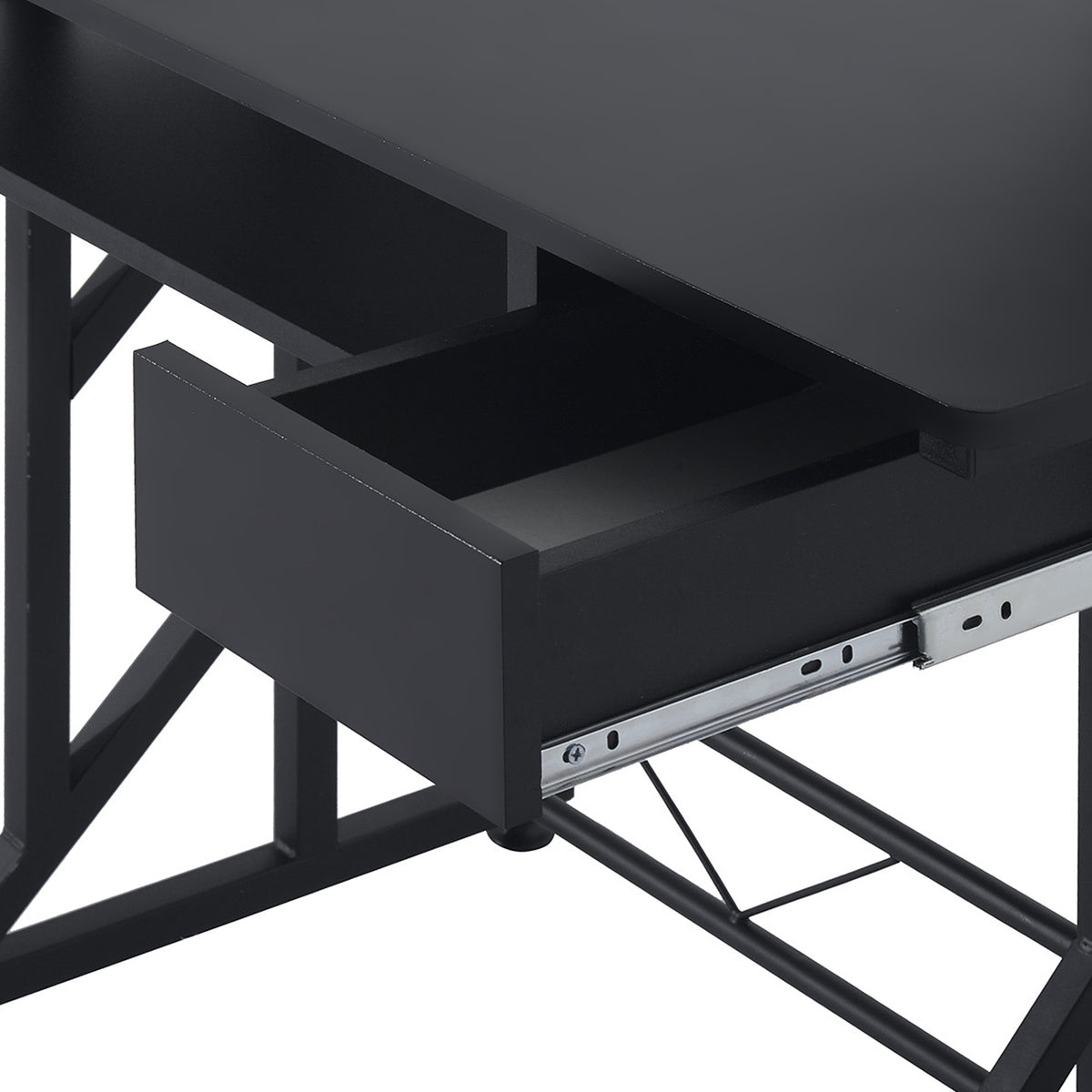 Mesa de Computador com 1 Gaveta Bandeja para Teclado e Suporte para CPU para Escritório Estúdio 90x50x95 cm Preto — foto 7