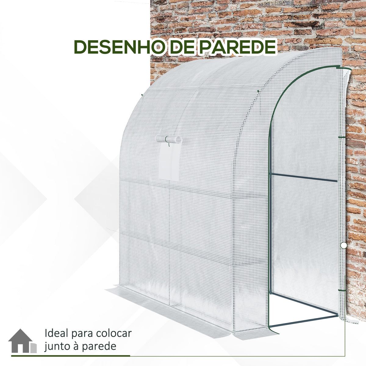 Estufa Pequena Estufa de Exterior com Janelas Prateleiras de 3 Níveis e Estrutura de Aço Estufa para Cultivo de Plantas Flores 200x100x215 cm Branco — foto 5
