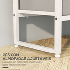 Suporte para Cabides com 3 Gavetas de Tecido Barra para Pendurar e Prateleira de Armazenamento para Entrada Quarto Sala 58,5x30x178 cm Natural — foto 7