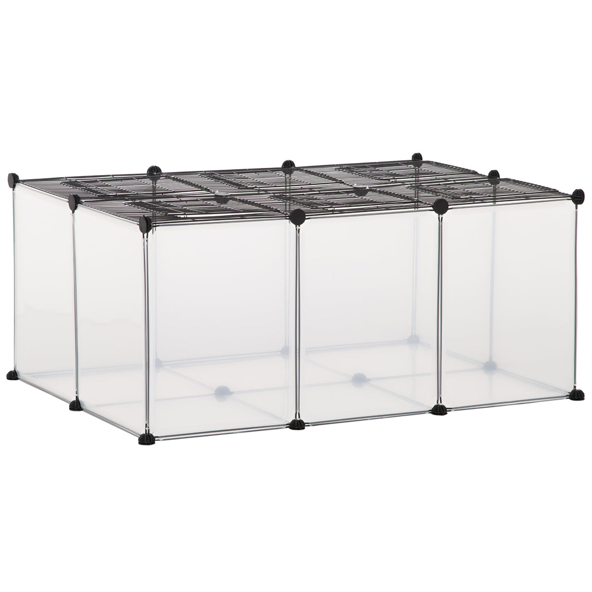 Recinto para Animais de Estimação Recinto para Coelhos Porquinho da India Chinchila Modular Interior e Exterior 105x70x45cm Preto — foto 1