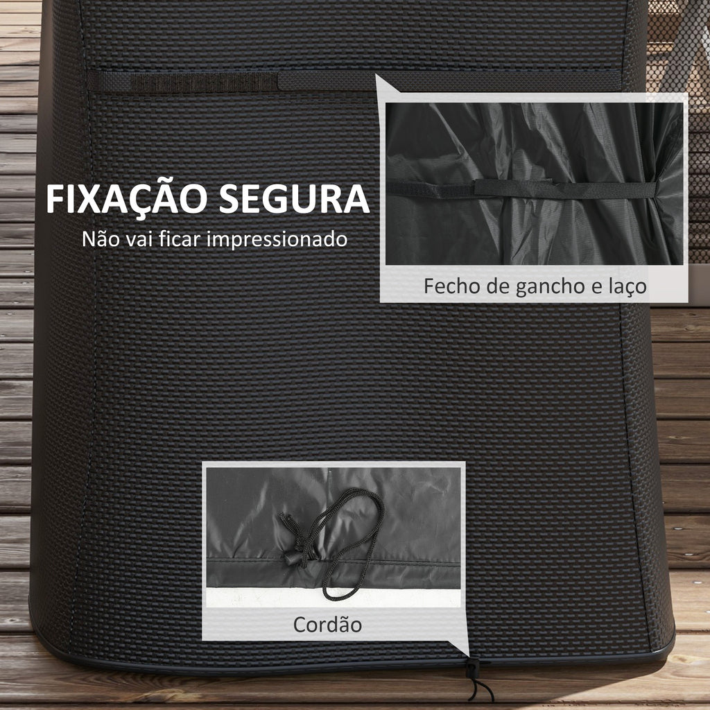 Capa para Churrasqueira Retangular em Tecido Oxford 420D Anti-UV Impermeável Antipó com Cordão 124x61x91 cm Preto — foto 5