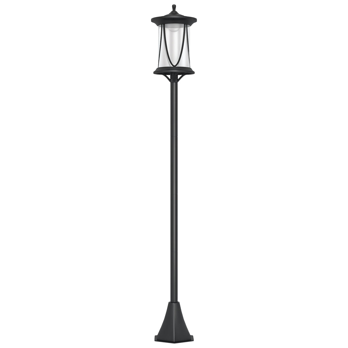 Candeeiro Solar Candeeiro de Exterior com Painel Solar Ligar e Desligar Automático Impermeável IP44 para Varanda Pátio 17x17x127 cm Preto — foto 1
