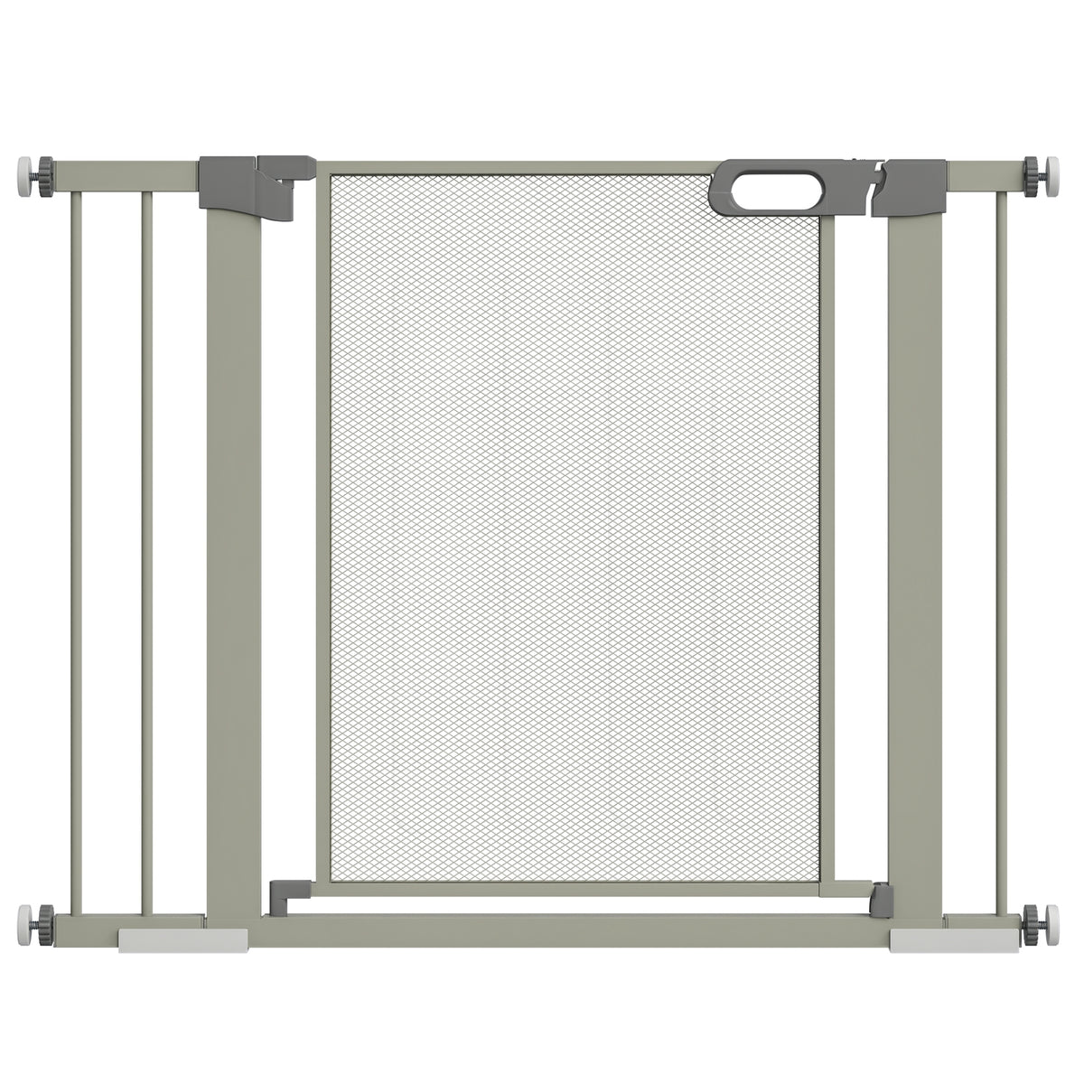 Barreira de Segurança para Cães Extensível 75-103 cm Barreira para Escada e Portas com 2 Extensões Duplo Bloqueio Fechamento Automático Cinza — foto 1