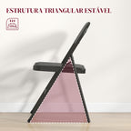Conjunto de 2 Cadeiras Dobráveis Cadeiras Dobráveis com Encosto e Estrutura de Aço para Sala de Estar Escritório Estúdio 45x46x78 cm Preto — foto 5