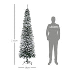 Árvore de Natal 225 cm Árvore de Natal Artificial Nevado com 738 Ramos e Suporte de Metal Árvore de Natal para Sala de Estar Verde e Branco — foto 3