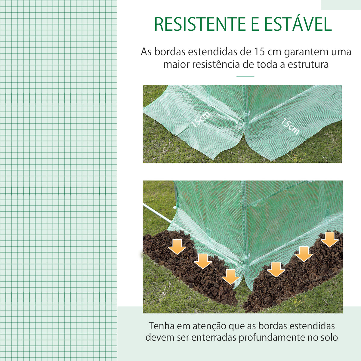 Estufa Tipo Túnel 600x300x200 cm com Porta 12 Janelas Estufa de Jardim para Cultivo de Plantas e Verduras com Cobertura de PE 140g/㎡ Verde — foto 4