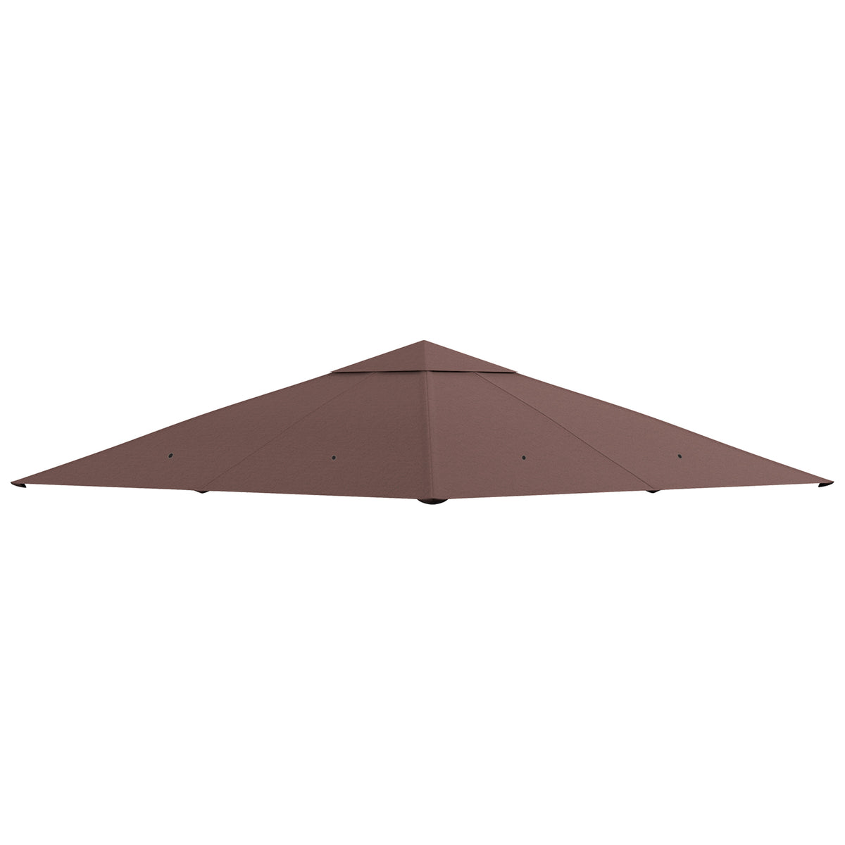 Toldo de substituição de 3 x 3 m para barraca de jardim gazebo ao ar livre com 8 orifícios de drenagem e ventilação marrom — foto 1