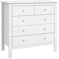 Cómoda com 5 Gavetas Cómoda de Quarto com Pés Elevados Cómoda para Sala Escritório Estilo Moderno 79x39,5x80,5 cm Branco — foto 1