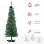 Árvore de Natal Artificial 150cm Ignífugo com 294 Pontas de Ramo PVC e Suporte de Plástico Decoração de Natal para Interiores Fácil de Montar Verde — foto 4