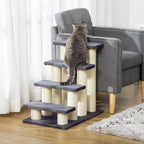 Escada para animais de estimação escada para gatos cães cobertura macia de pelucia Raspador de Sisal Estável 4 Passos 60x42x61 cm Cinzento — foto 2