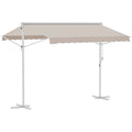 Toldo 300x295x255 cm com manivela ângulo ajustável proteção solar portátil para jardim terraço pátio bege — foto 1