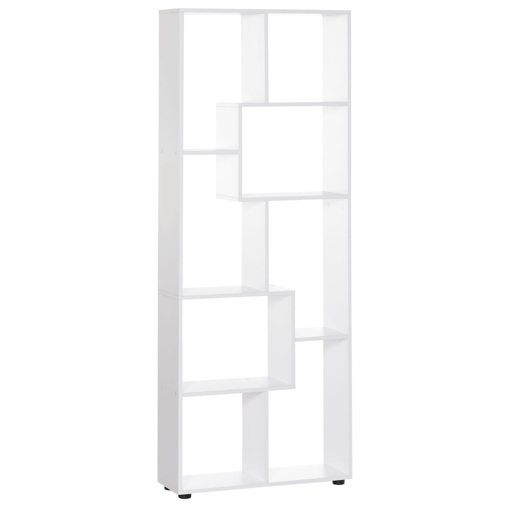 Prateleiras verticais modernas Design de estante com 8 prateleiras Painel de partículas E1 70x24x178cm Branco — foto 1