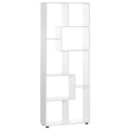 Prateleiras verticais modernas Design de estante com 8 prateleiras Painel de partículas E1 70x24x178cm Branco — foto 1