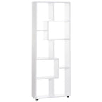 Prateleiras verticais modernas Design de estante com 8 prateleiras Painel de partículas E1 70x24x178cm Branco — foto 1