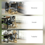 Cadeira Ergonómica de Joelhos com Encosto Almofadas Acolchoadas Estrutura de Madeira para Melhor Postura Escritório 51x84x93 cm Cinzento — foto 7