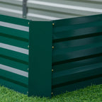 Floreira Exterior Grande Retangular em Aço Galvanizado, Horta Urbana para Plantas, Vaso Grande Exterior com Base Aberta, Resistente às Intempéries, 241x90,5x30 cm, Verde — foto 8
