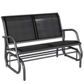 2-Seater Garden Swing Metal Tube and Textilene Outdoor Rocking Chair Max Load 200 kg 120x70x85 cm Black