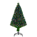 Árvore de Natal Artificial 120 cm Árvore de Natal com Fibra Óptica e Suporte Metálico Decoração de Natal Ø60x120 cm Verde — foto 1