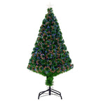 Árvore de Natal Artificial 120 cm Árvore de Natal com Fibra Óptica e Suporte Metálico Decoração de Natal Ø60x120 cm Verde — foto 1