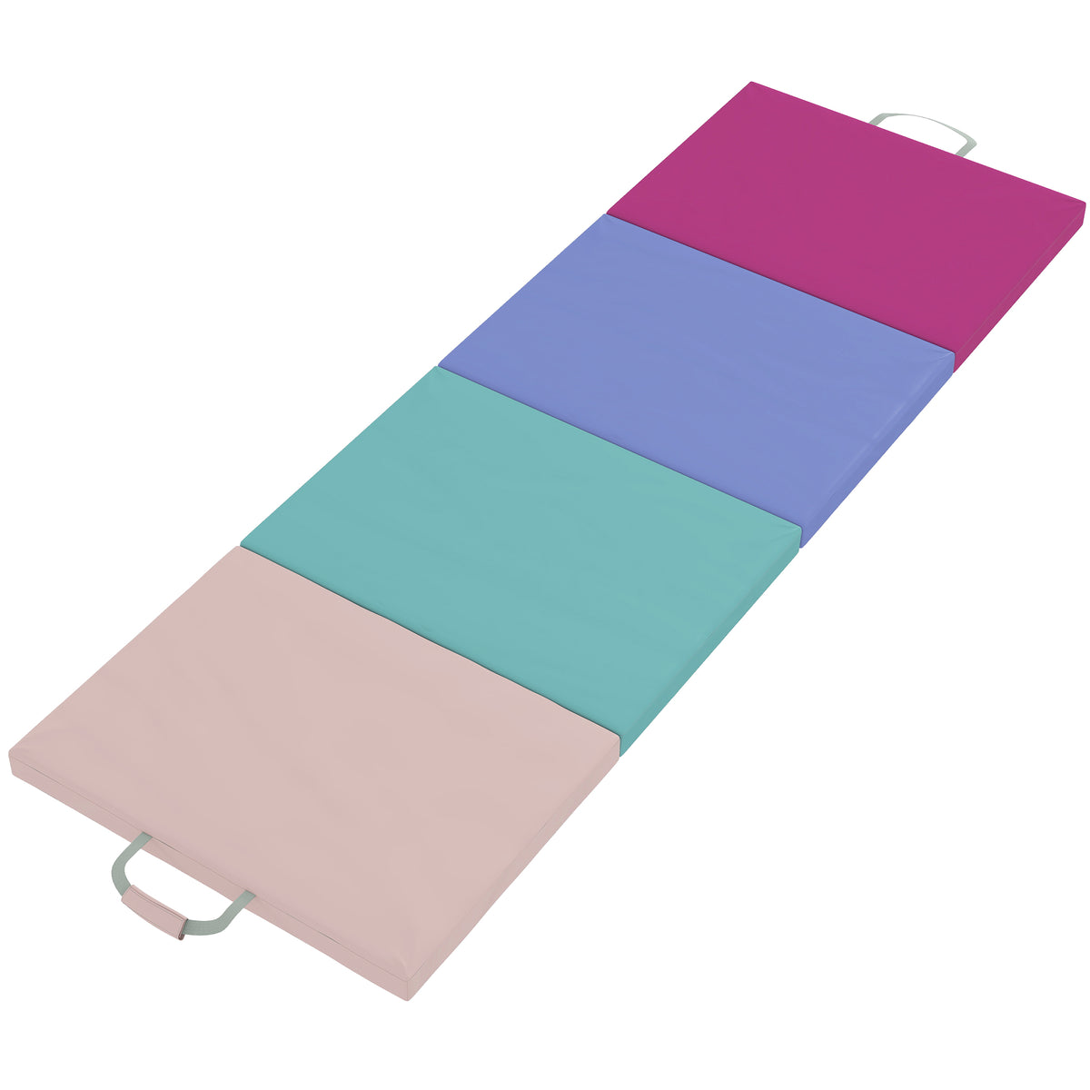 Tapete de Ginástica Dobrável com Espessura de 5 cm Tapete de Exercício com Pegas de Transporte e Bolsa Tapete de Ginástica para Yoga Aeróbica Artes Marciais 180x60x5 cm Multicor — foto 1