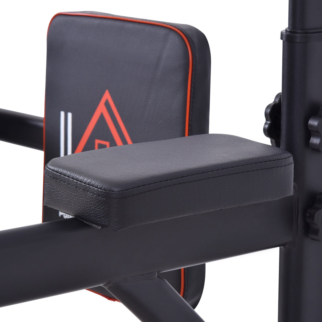 Torre de Exercícios Estação Multifuncional Altura Ajustável com 7 Orifícios para Treinamento Fitness para Casa Academia Escritório Carga Máxima 120kg 123x98x189-239cm Preto e Vermelho — foto 9